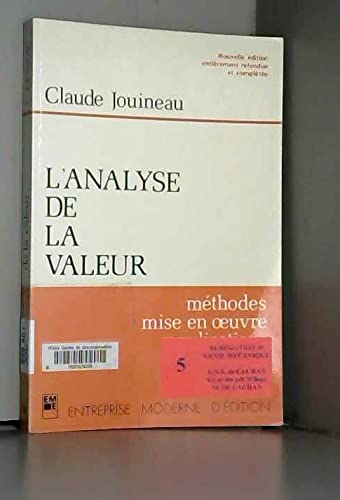 L'Analyse de la valeur : méthodes, mise en oeuvre, applications Books