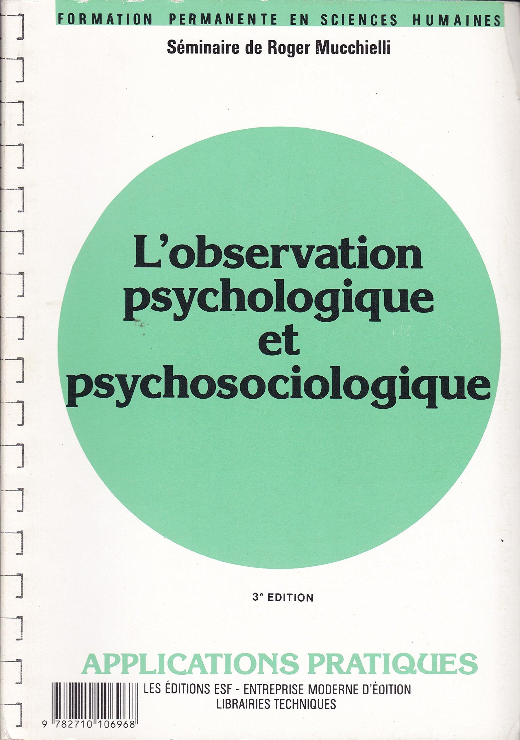 L'observation psychologique et psychopathologique Books