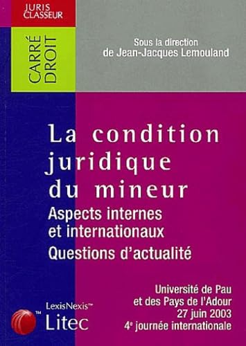 La condition juridique du mineur: Aspects internes et internationaux, questions d'actualité? Université de Pau et des Pays de l'Adour, 27 juin 2003, 4e journée internationale Books