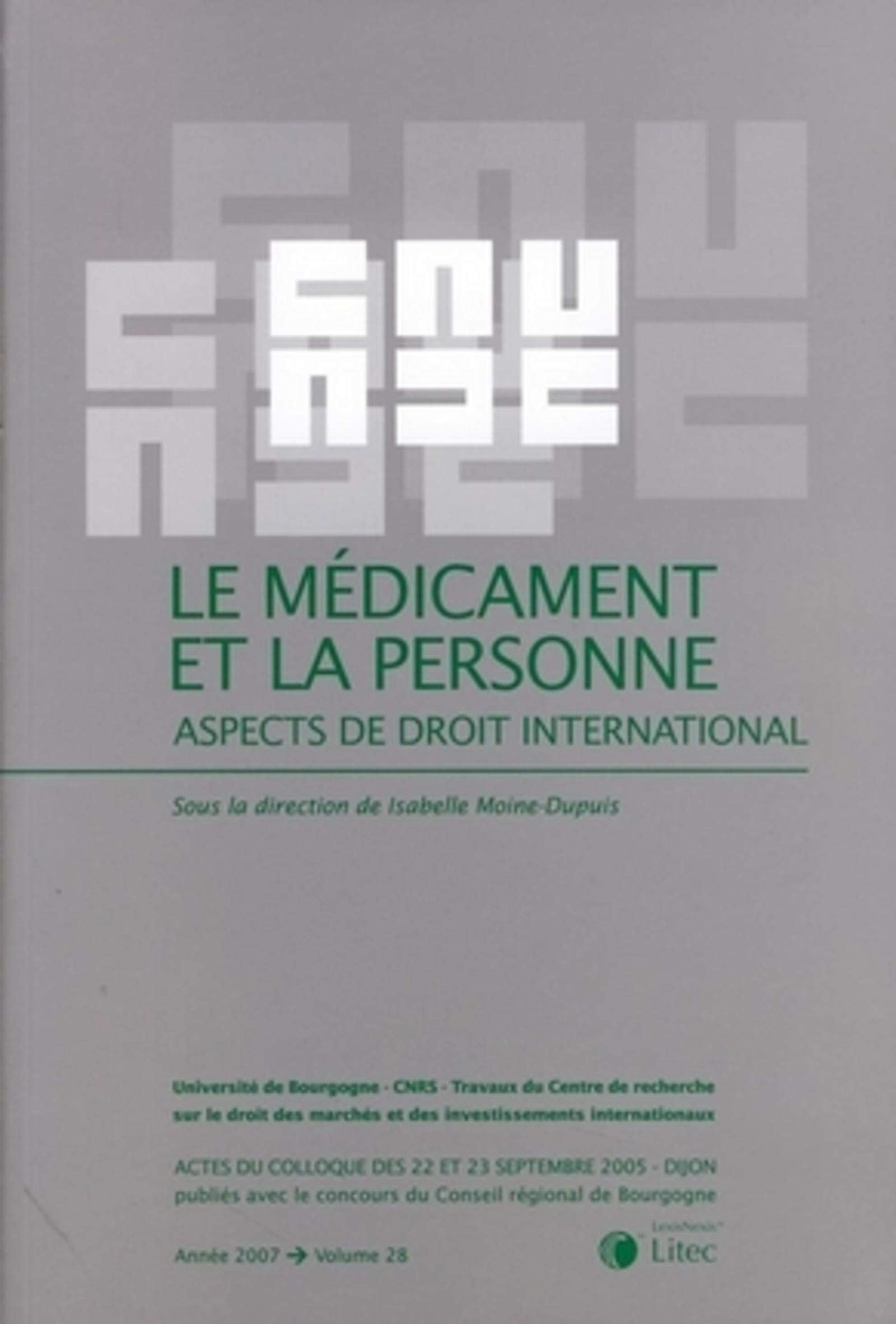 le medicament et la personne aspects de droit international book