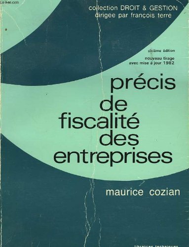 Précis de fiscalité des entreprises book