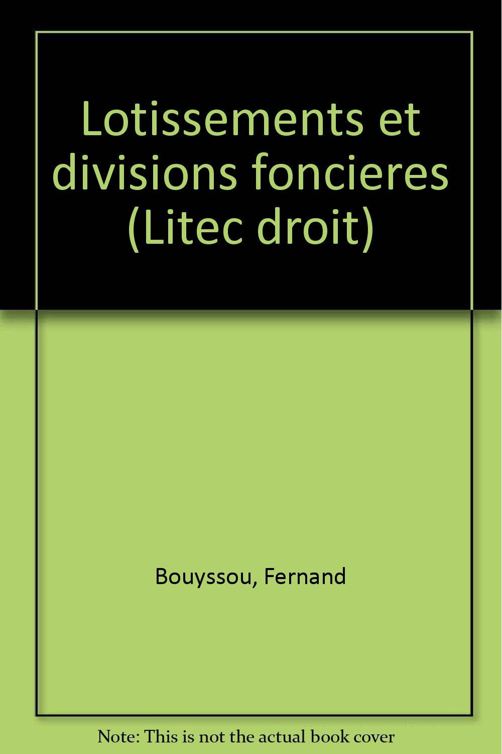 Lotissements et divisions foncières book