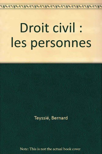 Droit civil: Les personnes (ancienne édition) book