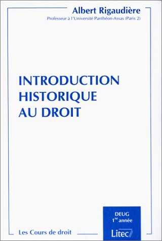 Introduction historique au droit. Deug 1re année (Paris II) (ancienne édition) book