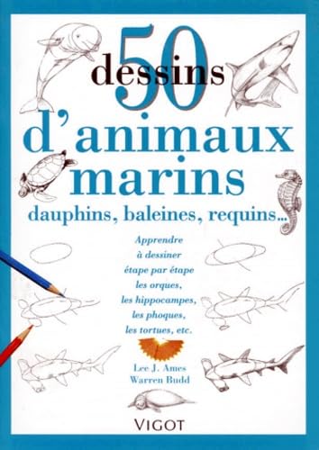 50 dessins d'animaux marins, dauphins, baleines, requins book