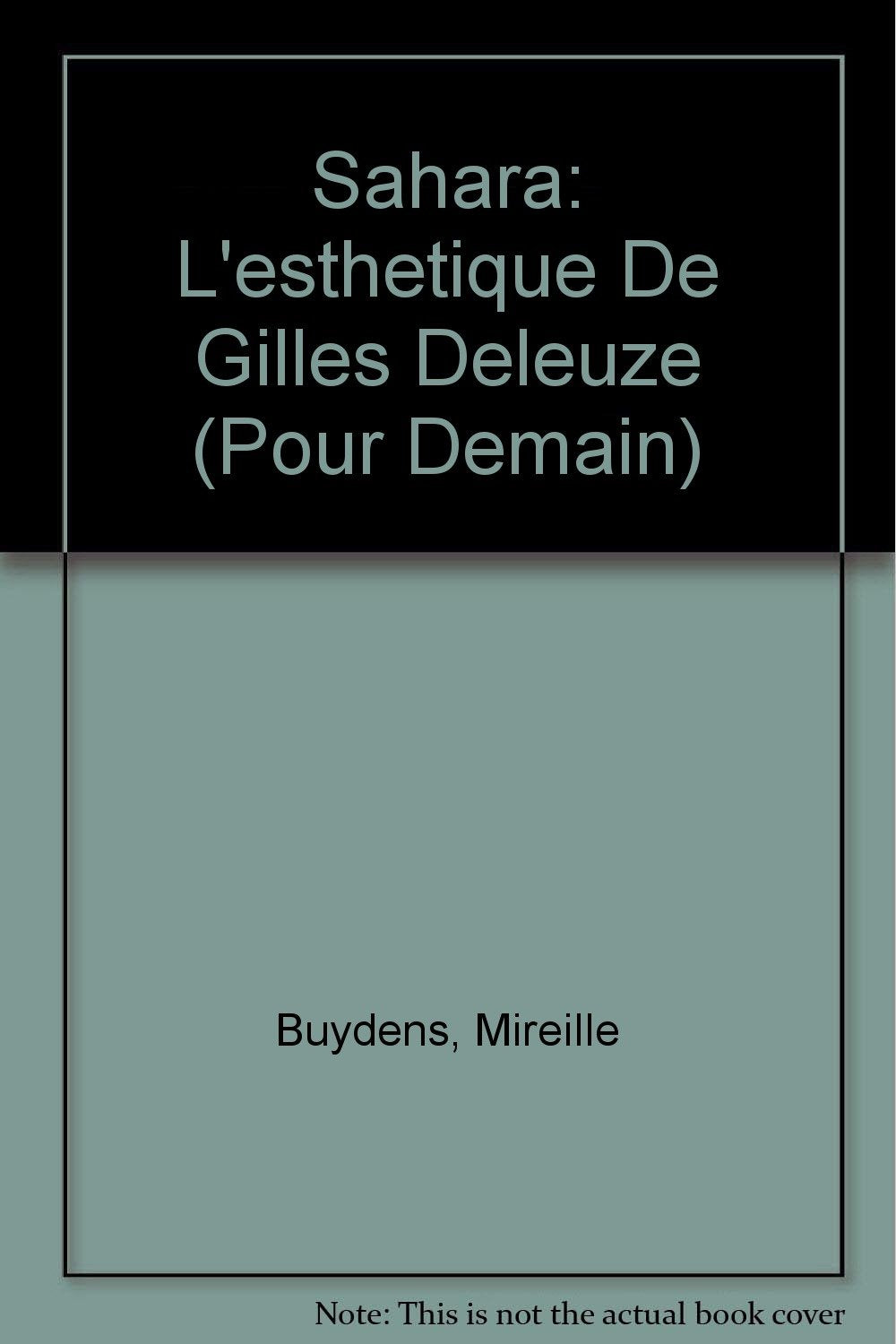 Sahara, l'esthétique de Gilles Deleuze book