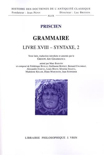 Grammaire. Livre XVIII, syntaxe 2 book