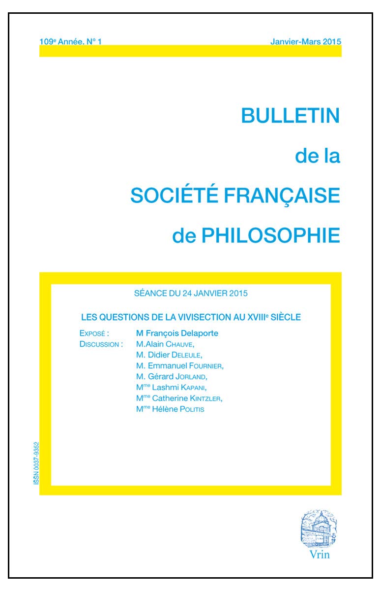 Les questions de la vivisection au XVIIIe siècle (Bulletin de la SPF 2015/1) book