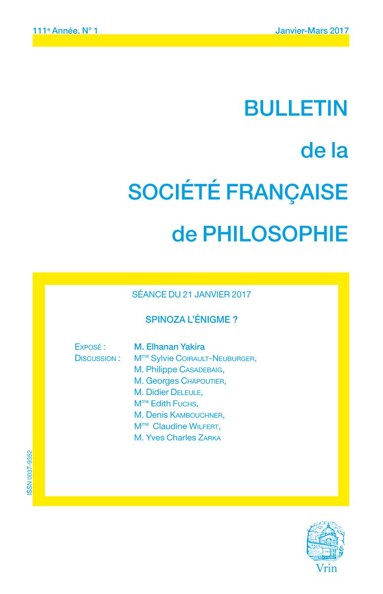 Spinoza l'énigme? (Bulletin de la SFP, 2017/1) book