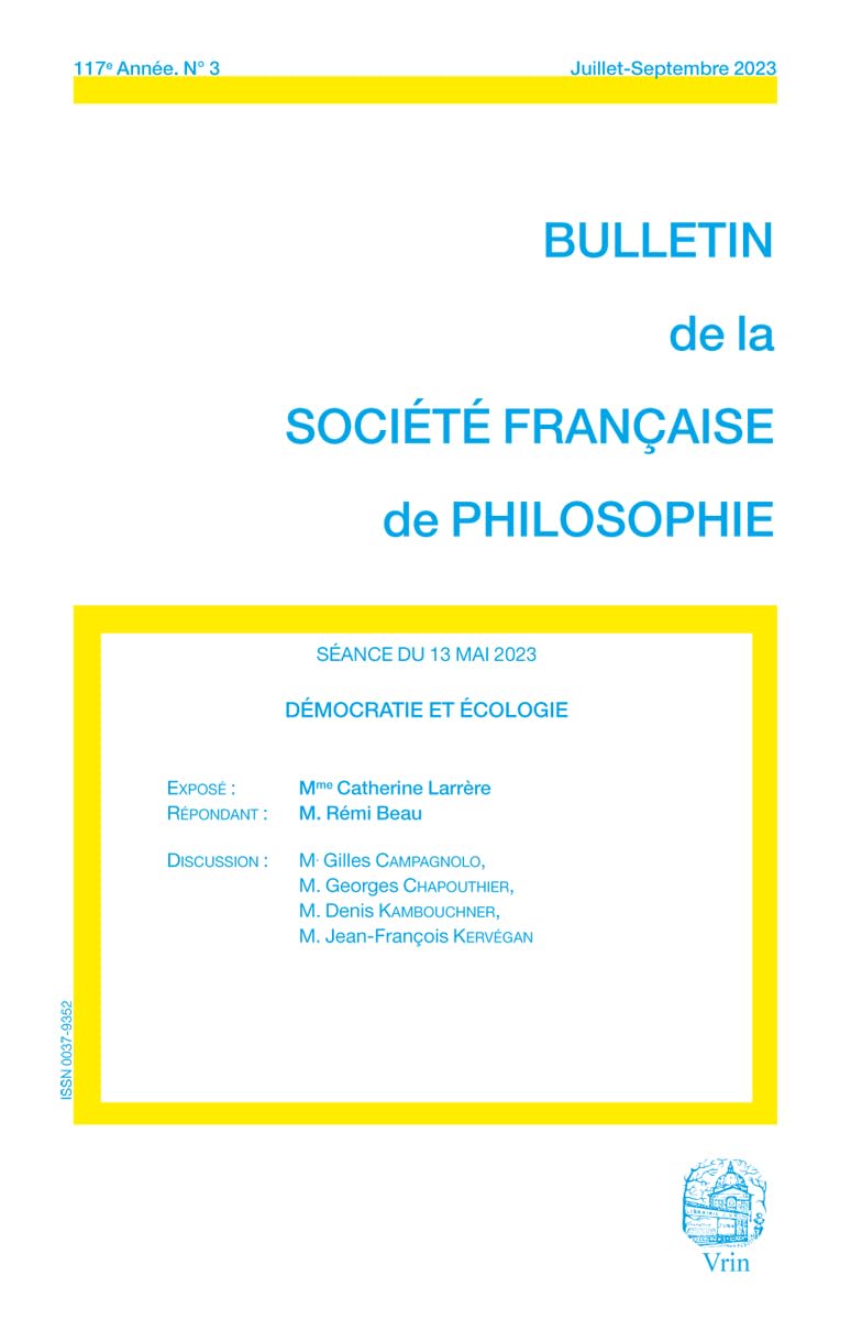 Démocratie et écologie (Bulletin de la SFP, 2023/3) book