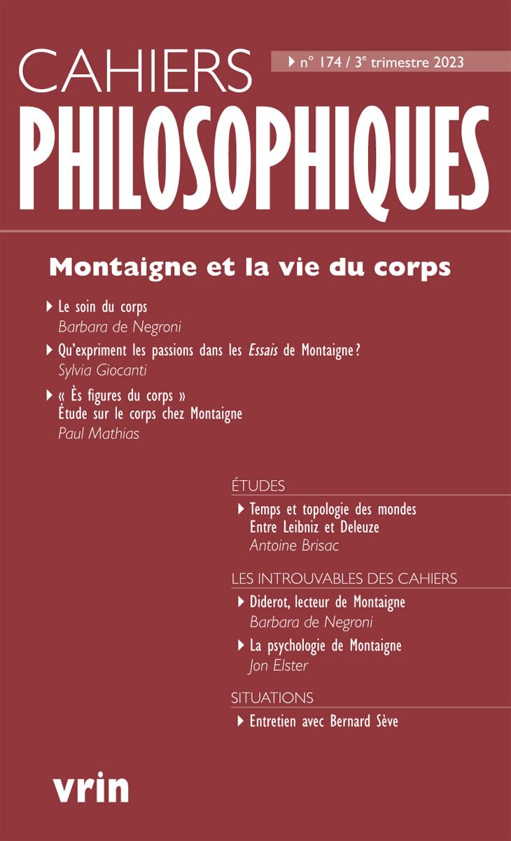 Montaigne et la vie du corps (Cahiers Philosophiques, n° 174 3/2023) book