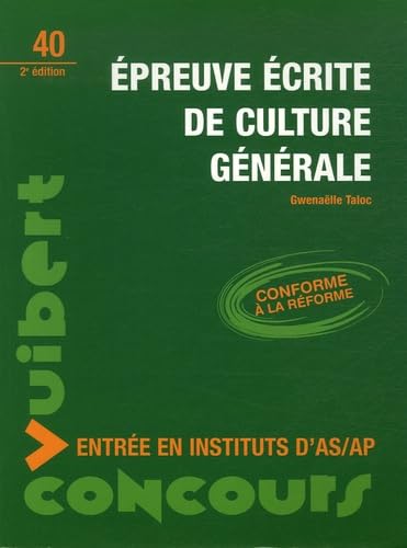 Epreuve écrite de culture générale: Entrée en instituts d'AS/AP book