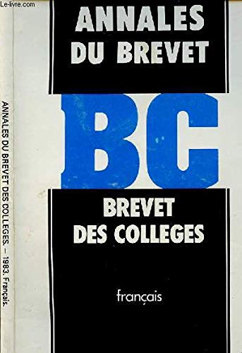 annales du brevet des colleges 1983 Français Books