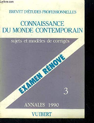 Connaissance Du Monde Contemporain Bep/Cap. Edition 1991 Books