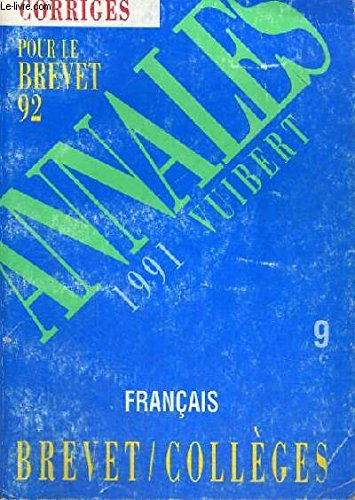 Francais Brevet Des Colleges. Corriges, Edition 1991 Books