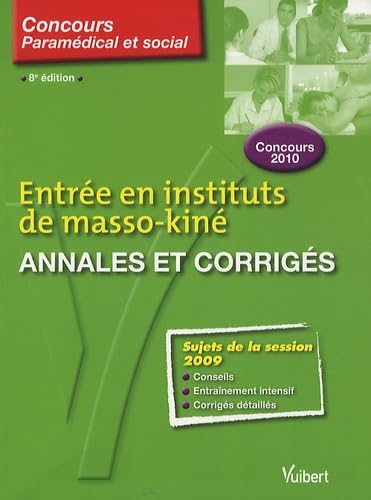 Entrée instituts de masso-kiné: Annales et corrigés book