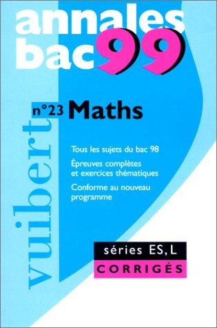 Annales 1999, mathématiques bac ES sujets et corrigés, numéro 23 book
