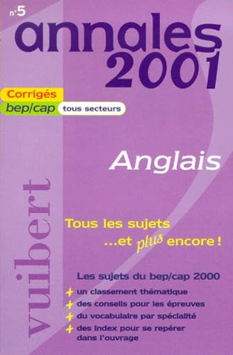 Annales 2001, anglais, CAP-BEP tertiaires, numéro 5, corrigés book