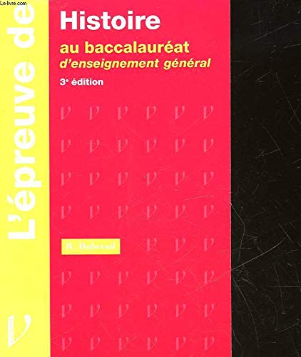 L'épreuve d'histoire au baccalauréat d'enseignement général book