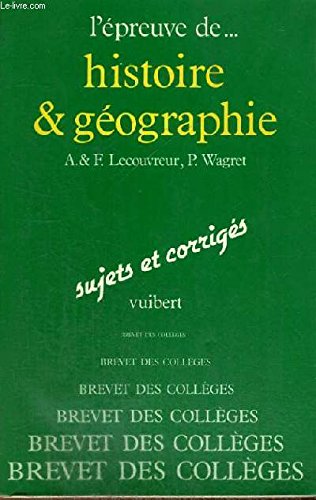 Histoire-géographie : Au brevet des collèges (L'Épreuve de...) Books