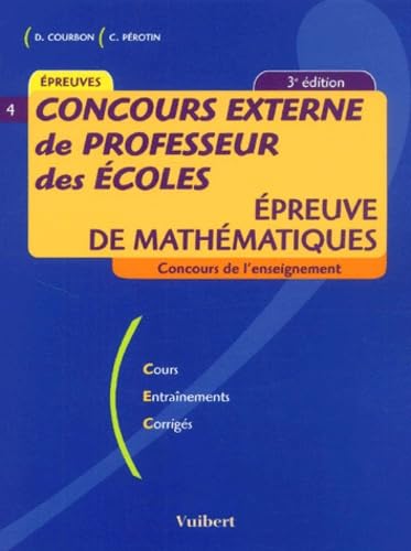 Concours externe de professeur des écoles : Epreuve de mathématiques book