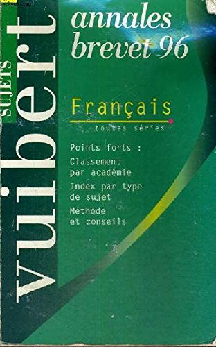 Francais Brevet. Sujets, Edition 1996 book