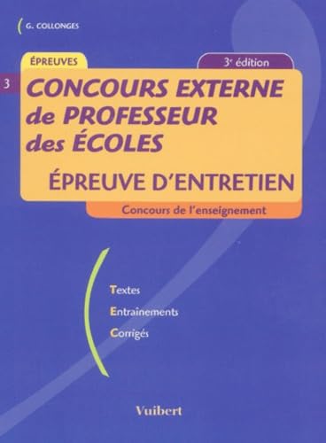 Concours externe des professeurs des écoles : L'épreuve d'entretien book