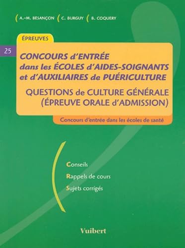 Concours d'entrée en instituts d'AS/AP: Questions de culture générale (Epreuve orale d'admission) book