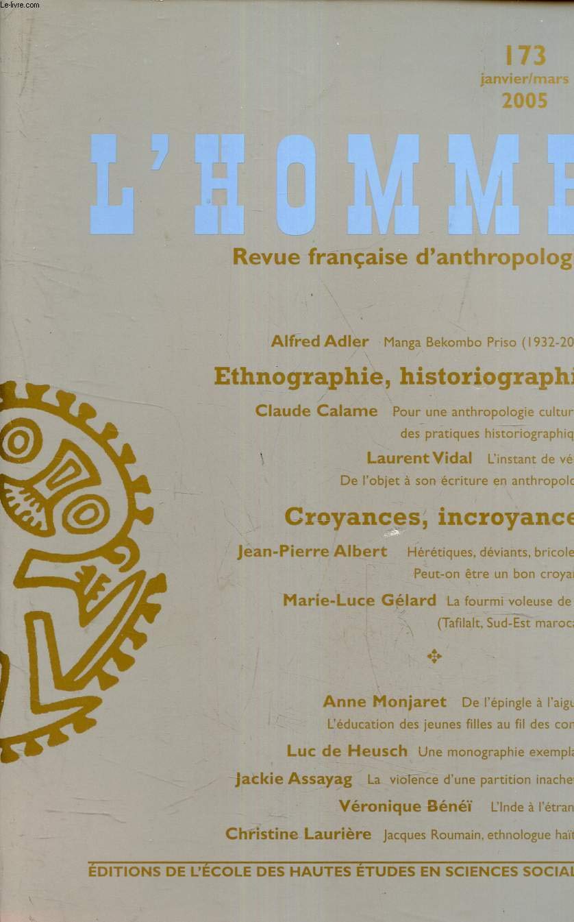 Revue L'Homme numéro 173 Varia - janvier/mars 2005 Books