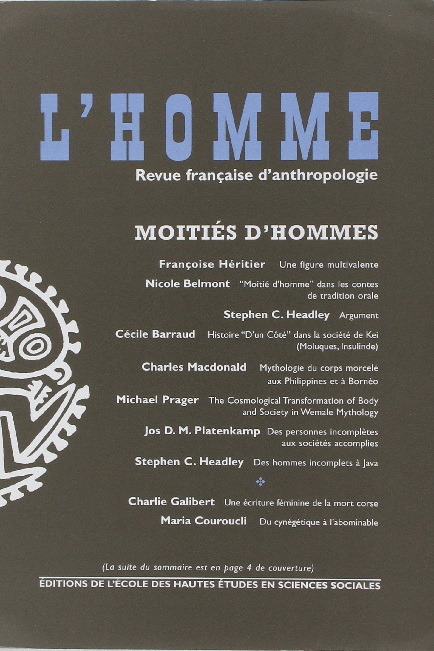 Revue L'Homme numéro 174 Moitié d'hommes - avril/juin 2005 book