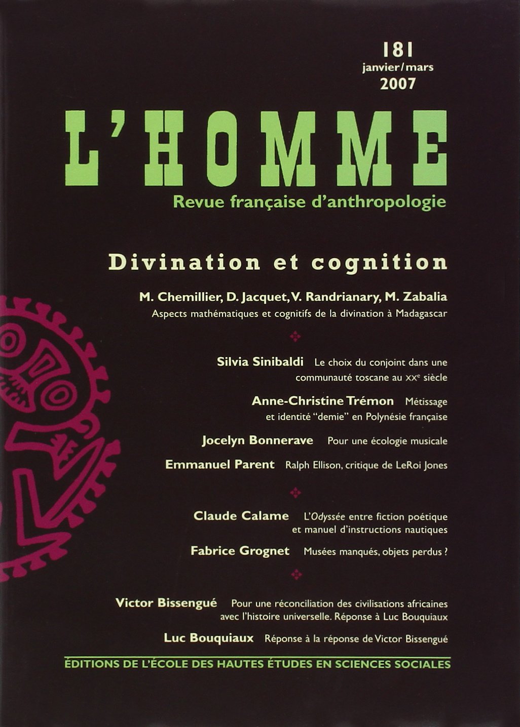 Revue L'Homme numéro 181 Divination et cognition - janvier/mars 2007 book