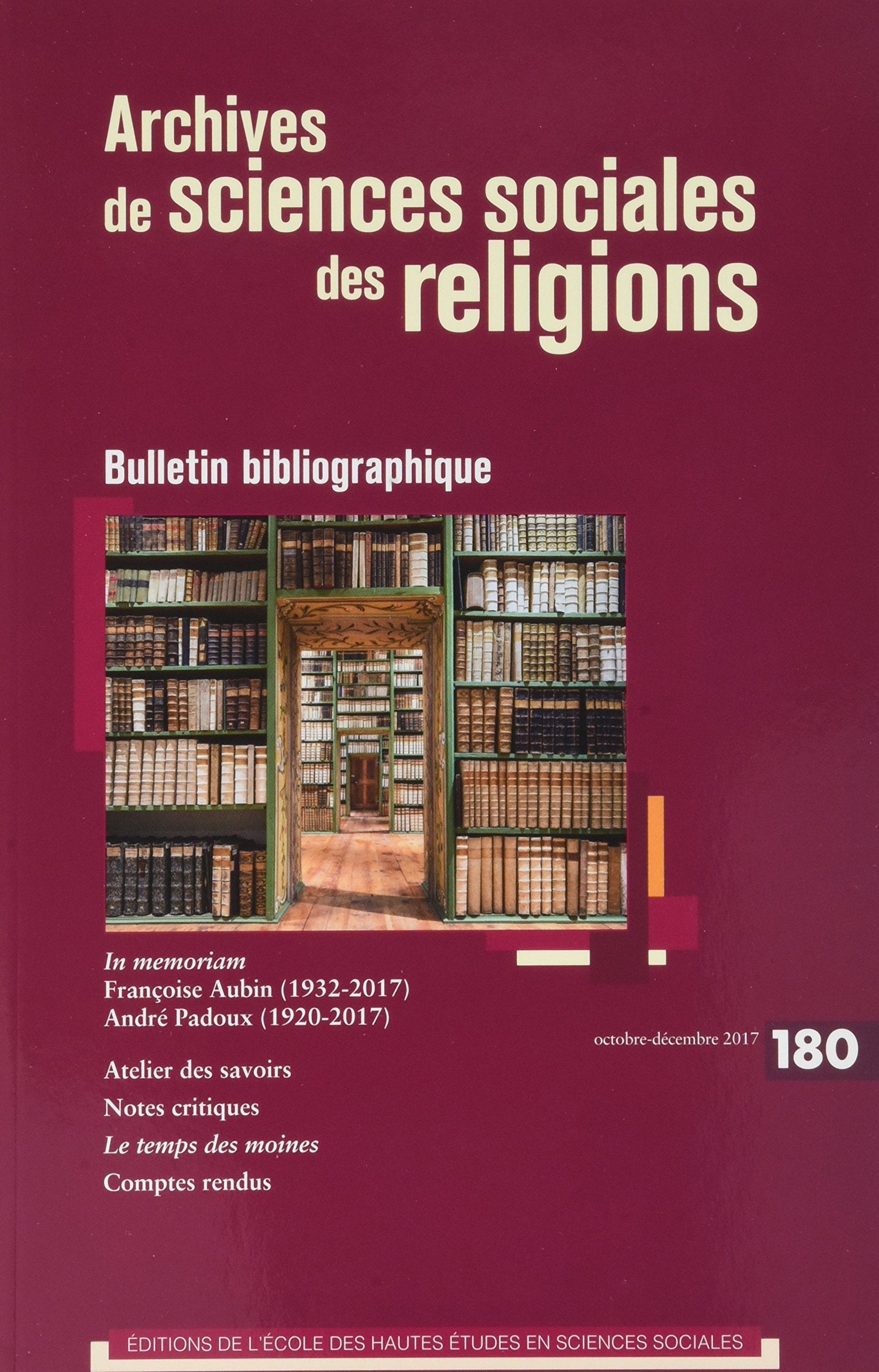 Archives de sciences sociales des religions 180 Philosophy