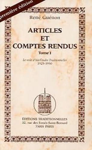 articles et comptes rendus. Vol. 1. Le voile d'Isis, Etudes traditionnelles : 1925-1950 book
