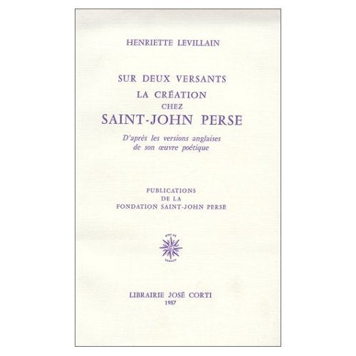 Sur deux versants : La Création chez Saint-John Perse book