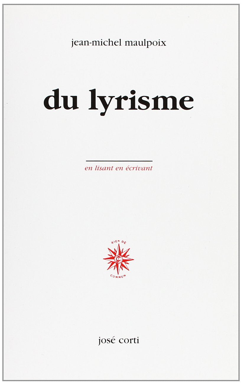 Du lyrisme (livre non massicoté) book