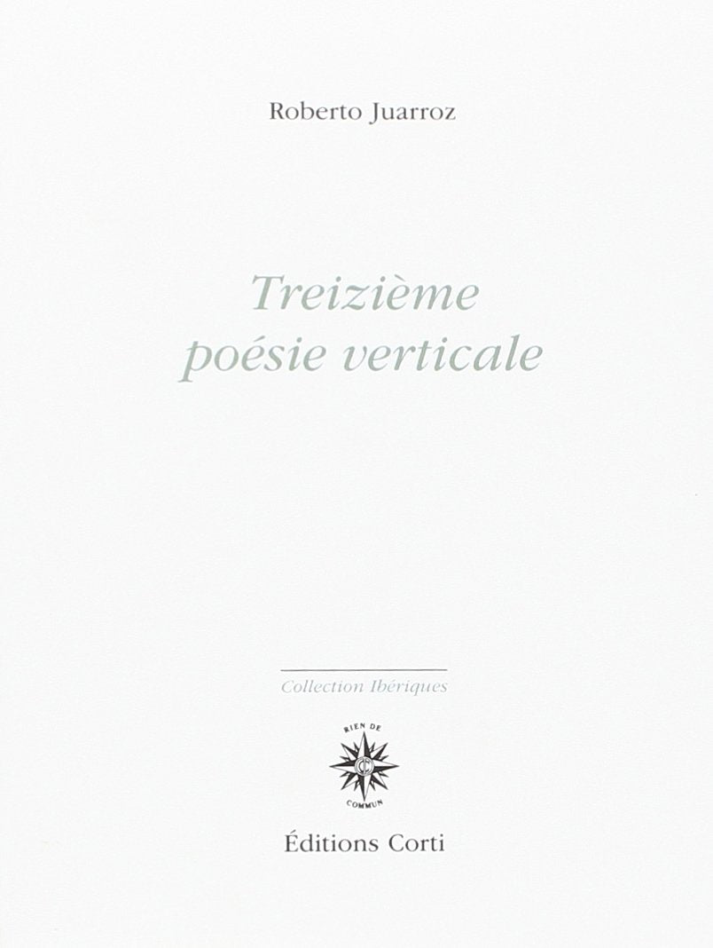Treizieme poésie verticale book