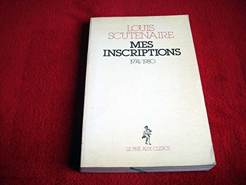 Mes inscriptions 1974-1980 Books
