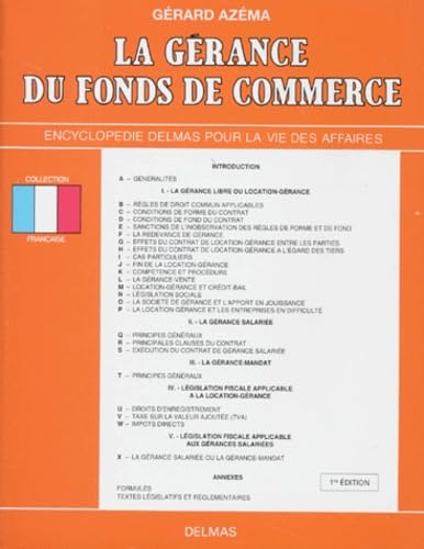 La Gerance Du Fonds De Commerce. 1ere Edition 1993 book