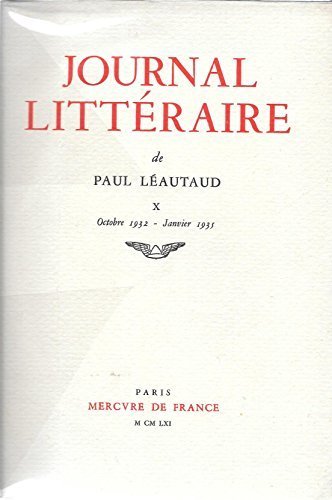 Journal littéraire. Vol. 10. 1932-1935 book