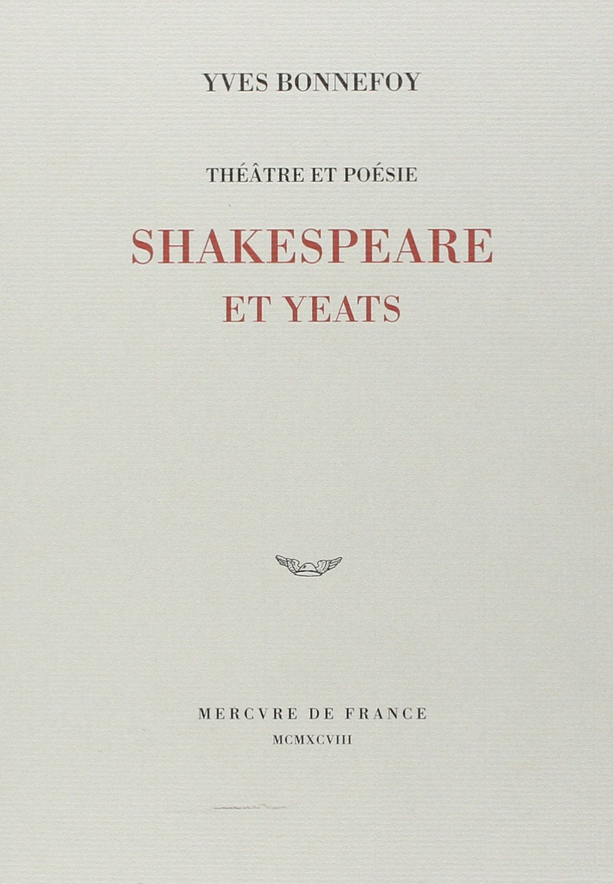 Théâtre et poésie. Shakespeare et Yeats book