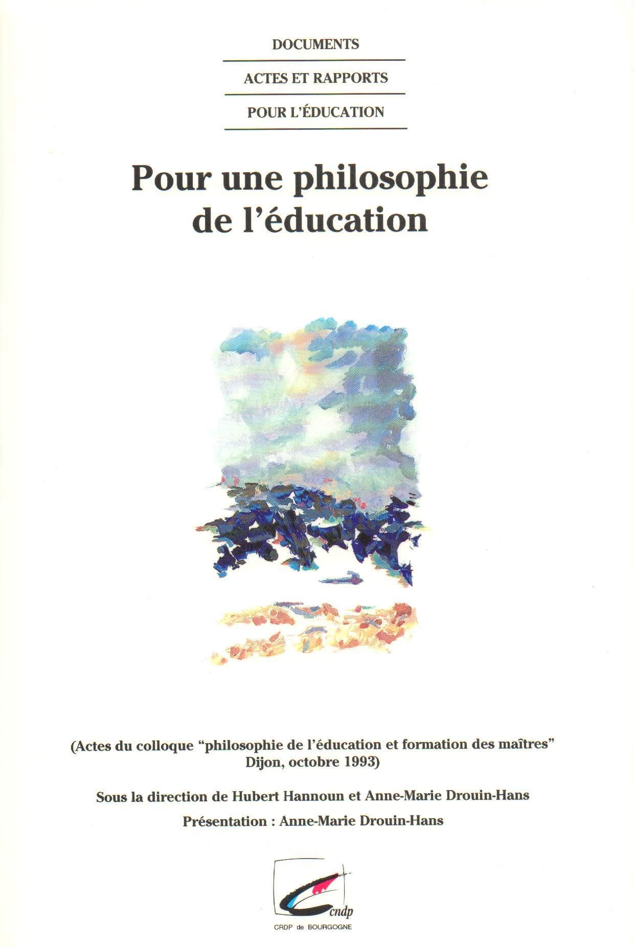 Pour une Philosophie de l'éducation book