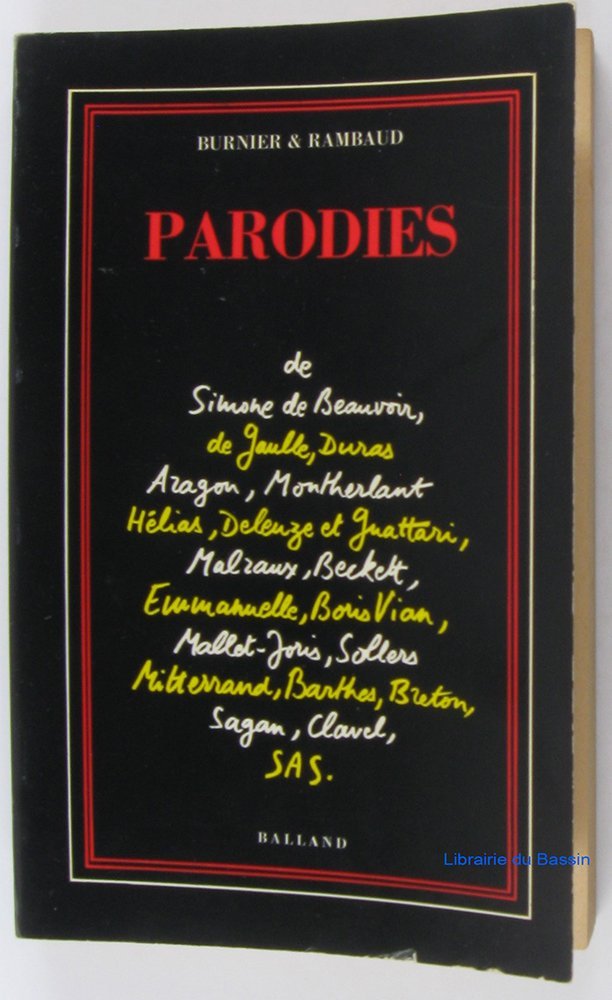 Parodies de Simone de Beauvoir, Per Jakez Helias, Marguerite Duras (French Edition) book