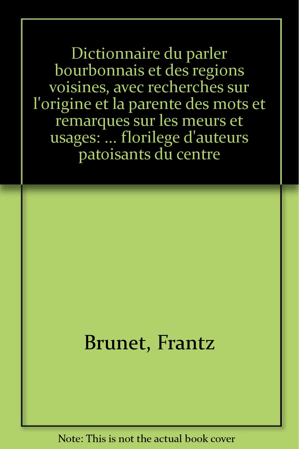 Dictionnaire du parler bourbonnais et des régions voisines book