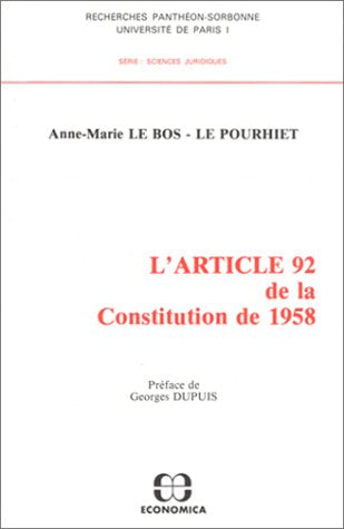 L'Article 92 de la Constitution de 1958 book