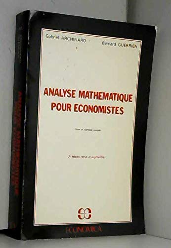 Analyse mathématique pour économistes book