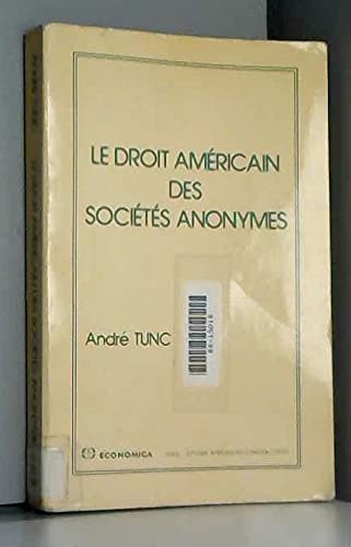 Le Droit américain des sociétés anonymes book