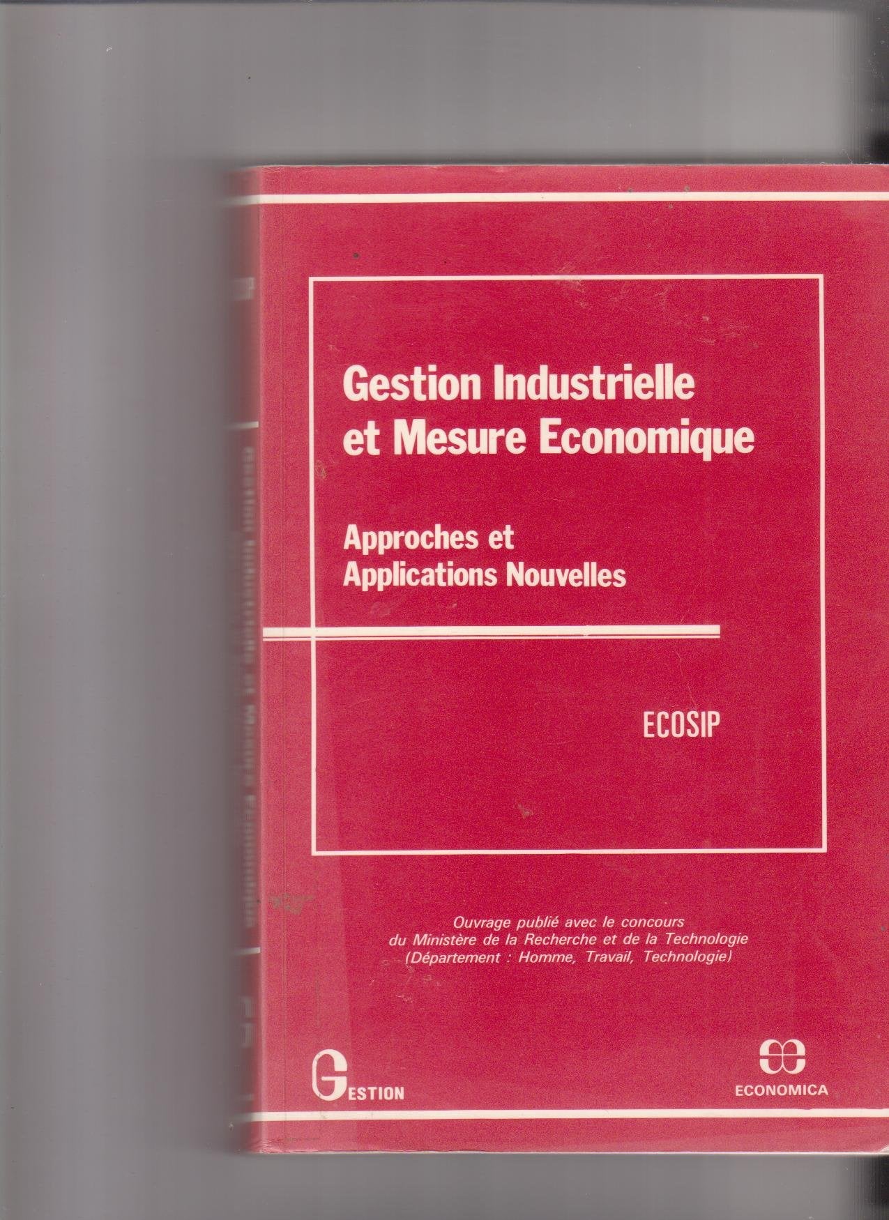 Gestion industrielle et mesure économique : approches et applications nouvelles book