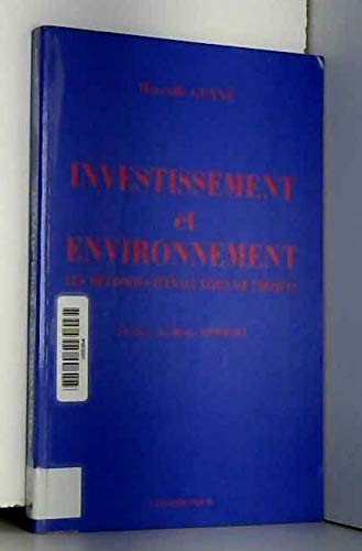 Investissement et environnement : les méthodes d'évaluation de projets book