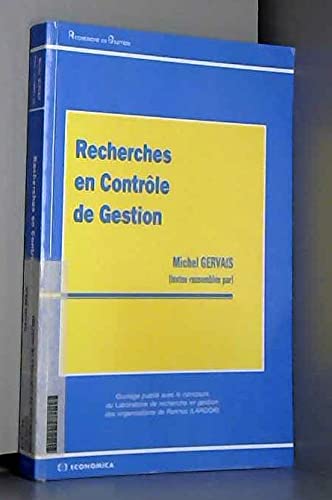 Recherches en contrôle de gestion book