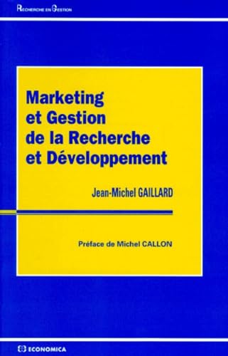 Marketing et gestion de la recherche et développement book